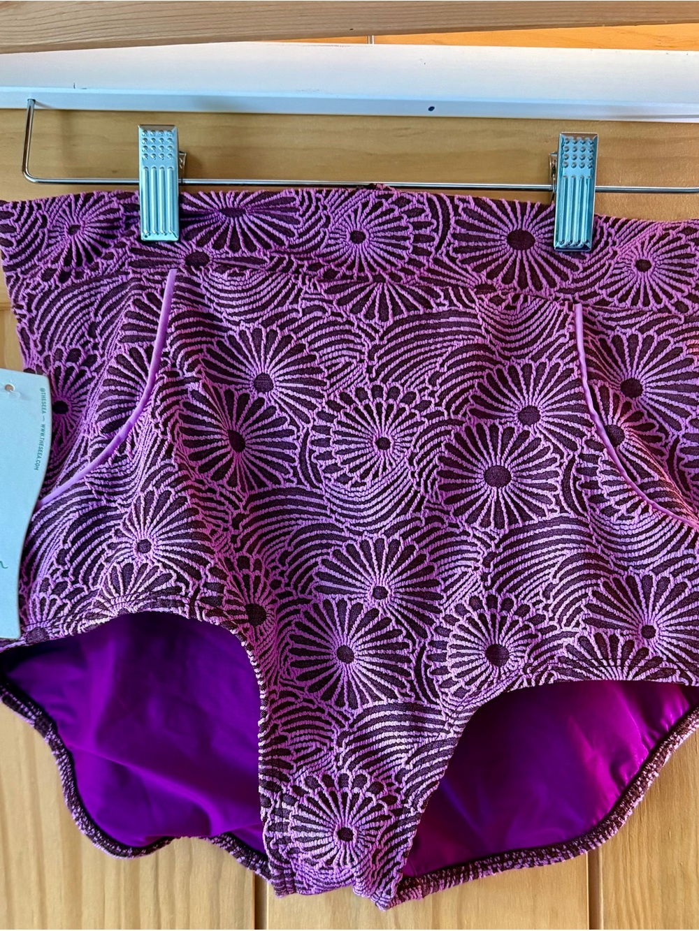 Sea Purple Crochet High-Waist Bikini Bottoms